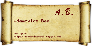 Adamovics Bea névjegykártya